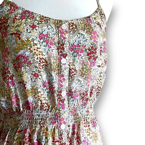Poetry Womens Racerback Tank Top M Wildflower Floral Boho Festival Smocked Waist - Picture 5 of 8